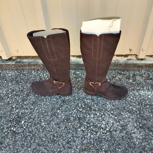 Women's NEW Clarks Maye Aster Dark Brown Suede Knee-High Boots Size 7M